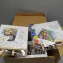 Tenceur 12 Sets Valentine's Day Paint by Numbers Kit Pre Drawn Canvas Painting Set with Easels, Paints & Brushes, Cute DIY Art Craft for Kids, Beginners, Classroom & Valentine Party Supplies