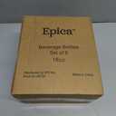 Epica Clear Glass Bottles with Lids, 18oz Resuable Glass Water Bottles for Juicing with Stainless Steel Cap to store Milk, Smoothie, etc., 100% Leak Proof, Durable and Dishwasher Safe (Set of 6)