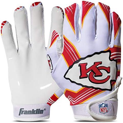 Franklin Sports Youth NFL Football Receiver Gloves - Kids Football Gloves Pair - NFL Team Logos and Silicone Palm XS/S