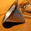 ATHIA Golden Reusable Stainless Steel Pour Over Coffee Dripper, Laser-etched Double mesh Cone Filter, Paperless, Eco-friendly, Fits Hario, Chemex, carafes & Most Coffee Makers 