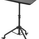 Salon Tray Cart Salon Rolling Tray, Tattoo Tray with Wheels Adjustable Height, Service Storage Tray Trolley for Beauty Clinic Spa (Black)