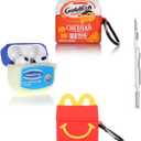 (3Pack) Case for AirPods 3rd Generation with Cleaning kit, XMBYGY Cute Skin Design Silicone Cartoon Charging Case Protective Covers with Keychain for AirPods 3 Earbuds (G+F+M)