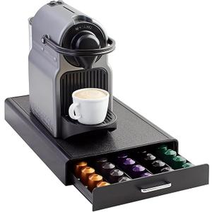 Basics Nespresso OriginalLine Coffee Pod Storage Drawer Holder, 50 Capsule Capacity, Black (50 Capsule Capacity)