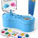 Paint Brush Cleaners, with Paint Palette and Brush Holder for Watercolor/Oil Acrylic and Water-Based Paints, Portable Paint Station & Rinsing Tool,Gift for Kids/Adults/Artist/Beginners Blue