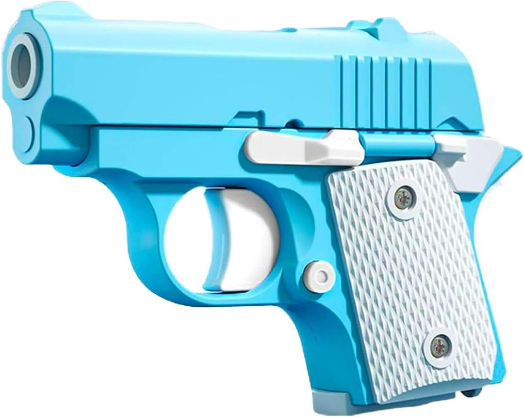 Fidget Toys Pistol, 3D Gravity Mini 1911 Fidget Pistol Toys,Fidget Sensory Toys,Stress Relief for Adults, Suitable for Relieving ADHD, Anxiety, Best Gift for Adults and Kids(Blue/White)