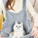 Pet Carrier Apron with Sleeping Pocket, Portable Hands Free Shoulder Front Cat Sling Carrier Bag Soft Breathable Cotton Accompany Carrier Pouch for Small Dog and Cat