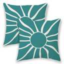 BETGINY Summer Outdoor Pillow Covers 16x16 Inch 2 Pcs,Mustard Yellow Sunshine Boho Decorative Throw Pillows,Sun Rainbow Abstract Farmhouse Decor Pillowcase Linen Cushion Cover for Home Couch Sofa
