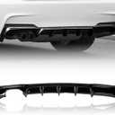 Rear Bumper Diffuser Lower Lip Spoiler for 2012-2018 BMW 3 Series F30 F31 F35 328i 330i MT MP M-Sport, Single Exhaust Two Outlet, Glossy Black ﻿