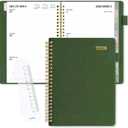 SUNEE 2026 Weekly & Monthly Planner 6.4"x8.5"- 12 Month (January 2026 - December 2026), Vegan Leather Cover, Pocket, Bookmark, Notes, Monthly Tab, Deep Green