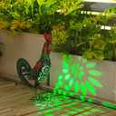 Solar Rooster Statue Light Outdoor, 18" Metal Yard Art Rooster Figurines(Retro Rooster).