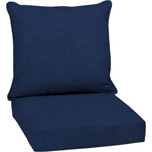 Arden Outdoor Deep Seat Cushion Set, 24 in x 24 in, Weather-Proof, Rain-Proof, Fade Resistant Patio Cushion for Chair, Sofa, and Couch Sapphire Blue Leala (24" x 24")