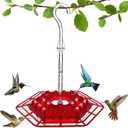 Hummingbird Feeders for Outdoors Hanging, 30 Feeding Ports,Bee-Proof and Leak-Proof - Tray Style, drip-Free, Easy to Clean and Refill, attracts Hummingbirds, Plastic with ant Fence and Hook