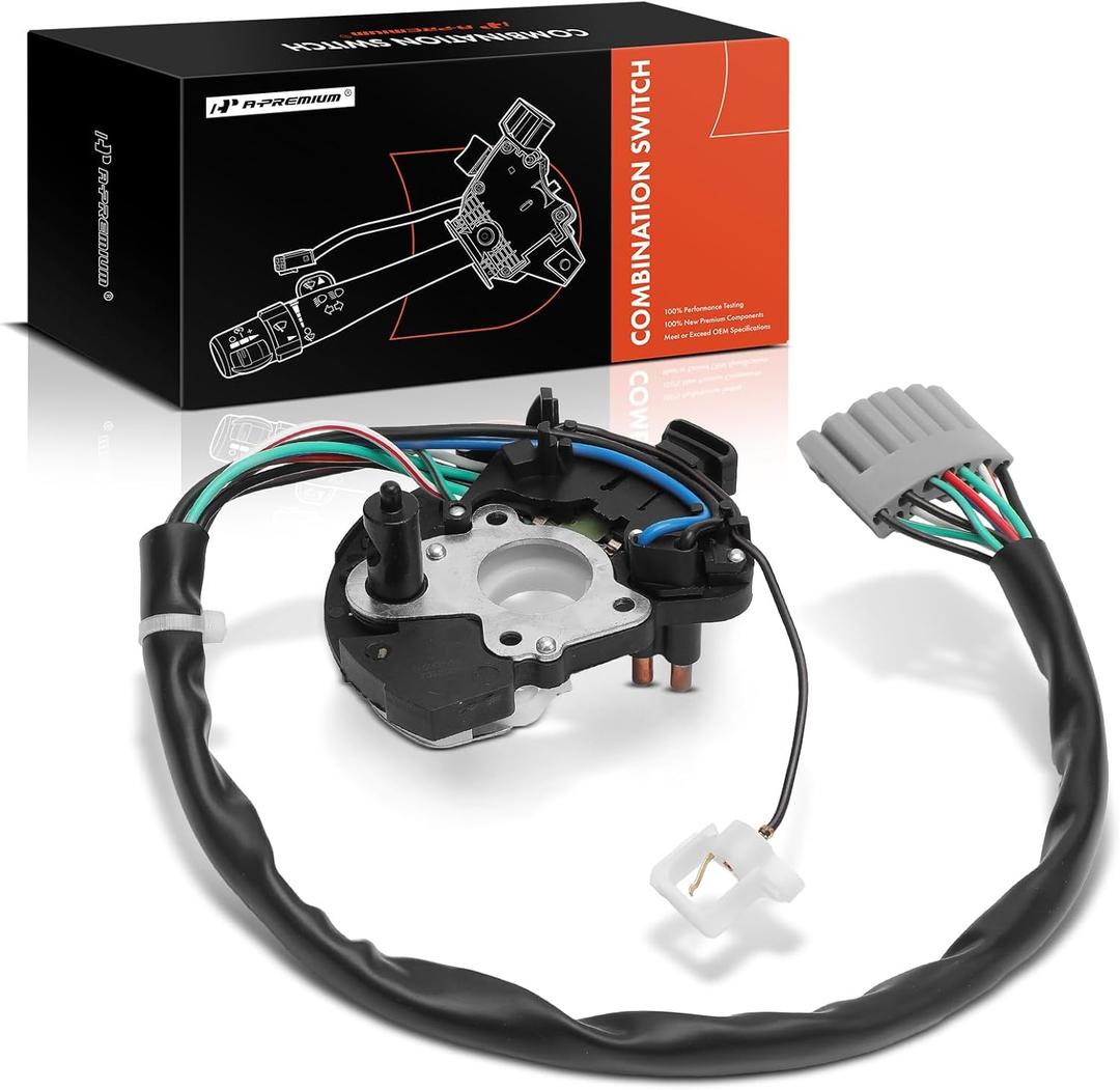 A-Premium Turn Signal Switch Compatible with Ford F-150/F-250/F-350 1985-1991, F-Super Duty 1988-1991/1994-1996, E-150/E-350 Econoline 1985-1989, E-150 Econoline Club Wagon, Bronco, Without Tilt Wheel