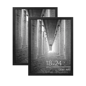 DOAI ART 18x24 Poster Frame 2 Pack, Black 18 x 24 Picture Frames for Horizontal or Vertical Wall Mounting, Scratch-proof Safe and Artistic Large Photo Frame Wall Art