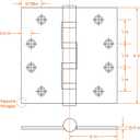 Haidms 304 Stainless Steel Matte Black 4'' Door Hinges for Exterior Doors Ball Bearing Door Hinges 4in x 4in with Square Corners, Heavy-Duty, 3PACK