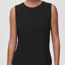 Origiwish Women's Sleeveless Workout Tank Tops Breathable Loose Fit Yoga Shirts with Side Slits (Large, Black)