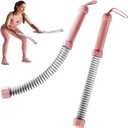 2PCS Weighted Ropeless Battle Ropes, 3.5 lbs in total, Heavy Duty Workout Rope for Home Gym with Training Poster, Portable Workout Rope for Strength Training, HIIT, Cardio, Non-Slip Grip, Fitness Equipment for Men & Women (Pink)