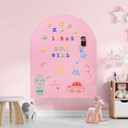Large 44x35 Inches Magnetic Wall Decal for Kids Upgraded Strong Adhesive, Thickened Iron Layer, Self-Adhesive Magnetic Chalkboard for Wall, Wallpaper for Home Decor & Kids Playroom (Pink)