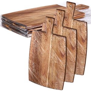 Patelai 6 Pcs Cutting Board Set with Handles Laser Engraving Wooden Charcuterie Kitchen Plain Serving Chopping Board Bulk for DIY Housewarming(Acacia Wood,17 x 10 Inch)