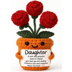 Handmade Gifts for Daughter from Mom, Sentimental Crochet Rose Gift, Mothers Day, Birthday Gift for Daughter Who is A Mom, You're The Best Keepsake