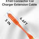 XT60 Connector Car Charger Extension Cable, Compatible with Anker SOLIX C300/C1000, EcoFlow Delta 2 Power Station and Solar Generator, 6.6Ft Extension Cord