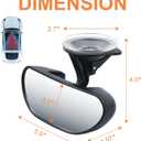 GES Rear View Mirror - 360 Degree Adjustable, Strengthen Suction Cup for Car - 5.9 x 2.2Inch - Black