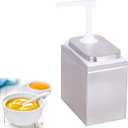 2L Sauce Dispenser Pump Stainless Steel Condiment Pump Station Condiment Pump Dispenser with 2.1 Quart Jar (2L Jar)