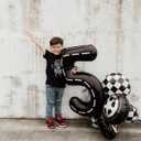 3 x Race Car 4 Balloon, Number Balloons 40 Inch, 4th Black Party Decorations, Racecar Birthday Decorations Four Large Numbers for Party Decor, Number 4 Balloon