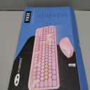 MageGee V920 Wireless Keyboard and Mouse Combo, 2.4G Full-Sized Retro Typewriter Keyboard with Round Keycaps & Auto-Sleep Mode, Cute Computer Keyboard and Cordless Optical Mouse for Laptop/PC (Pink)