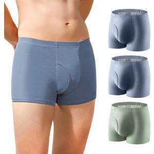 Carer Incontinence Underwear for Men Washable Urinary Incontinence Boxer Briefs 2 PCS Reusable Leak Proof Underwear for Men Protective Underwear for Bladder Leak Protection 250ML (2 Teal/Green, XL)