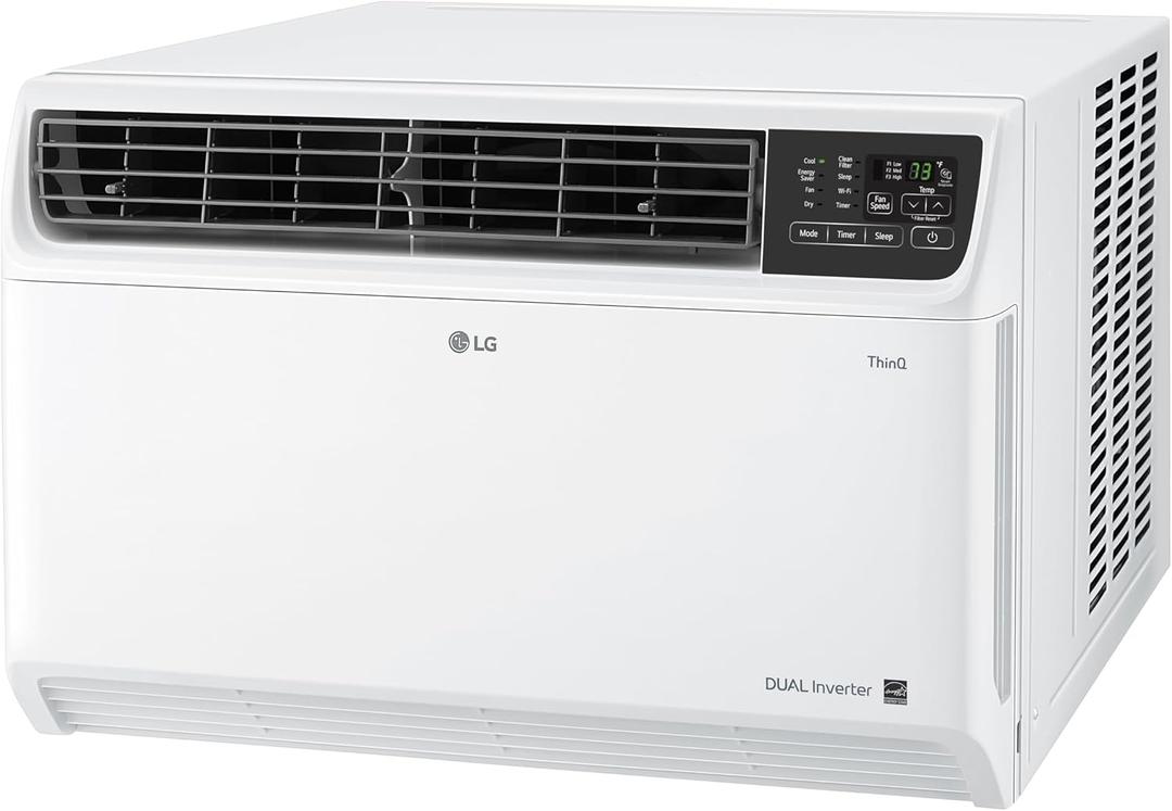 LG 18,000 BTU DUAL Inverter Smart Window Air Conditioner, 230V, Cools 1,000 Sq. Ft. for Bedroom, Living Room, Apartment, Ultra Quiet Operation, ENERGY STAR, with LG ThinQ, Amazon Alexa & Hey Google (Bright White)