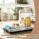 Rabbit Cage, Small Animal Cage Indoor, Hamster Cage with Water Bottle, Food Bowl, Washable Small Nest, Guinea Pig Cage for Bunny, Kitten, Rabbit Ferret, Chinchilla, Hedgehog, Squirrel, Rat(White)