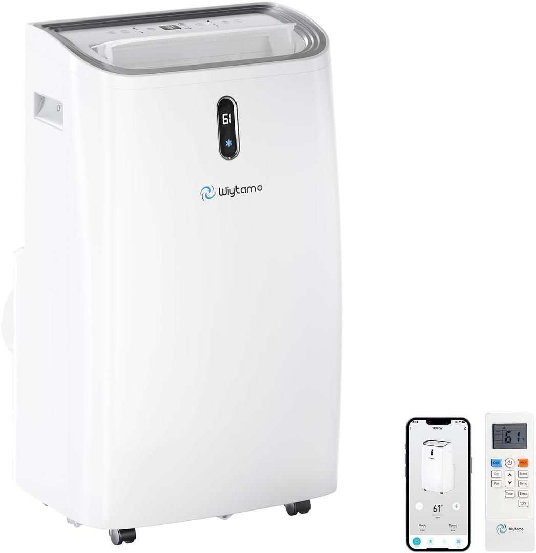 14,000 BTU Portable Air Conditioners Cool Up to 700 Sq.Ft, Portable AC Unit with WiFi & Remote/Sleep Mode/Auto Swing Fans, Cool, Heat, Dehumidifier & Fan 4 in 1 Air Conditioner for Room, Garage 14,000 BTU Portable Air Conditioners Cool Up to 700 Sq.Ft, Portable AC Unit with WiFi & Remote/Sleep Mode/Auto Swing Fans, Cool, Heat, Dehumidifier & Fan 4 in 1 Air Conditioner for Room, Garage