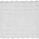 Better Trends Lilly Crochet 17x24 Reversible Bath Rugs and Bath mats for Bathroom, Luxurious 100% Cotton Bath Rug & Water Absorbent Bathroom Mat - White Bath Matt