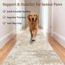 Non Slip Floor Runners for Dogs 2.6x12 Washable Runner Rug Abstract, Joint Support for Senior Dogs, Woven, Extra Grip Traction Runners for Hallway, Entryway, Walkway, Beige/Yellow