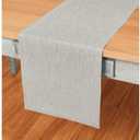 Solino Home Linen Oyster Grey Table Runner 120 Inches Long - Athena, 100% Pure Linen Dining Table Runner 14 x 120 Inch for Spring, Summer, Mothers Day