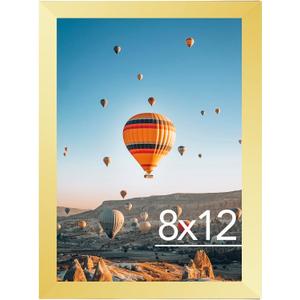JCJMY 8x12 Picture Frame for Wall Hanging or Tabletop, Wall Mounting Horizontally or Vertically, 8 x 12 Wall Gallery Poster Photo Frame with Shatter Resistant Plexiglass, Natural