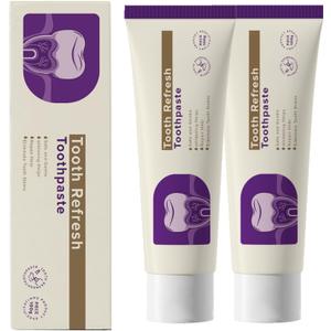 Tooth Refresh Toothpaste, Fresh Breath Whitening Toothpaste, Natural Oral Care & Enamel Repair, Helps Remove Coffee, Tea & Wine Stains, Fresh Minty Gel 2-Pack