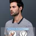 Bluetooth 5.3 Neckband Bluetooth Headphones, Retractable Headphones with IPX5 Sweatproof & Vibration Alert, Stereo Noise Cancelling for Music, Calls, Conference, Videos