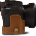 Megagear MG1680 Ever Ready Leather Camera Case compatible with Leica V-Lux 5, Panasonic Lumix DC-FZ1000 II - Light Brown