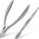 MR.GREEN Cuticle Nippers Innovate Cuticle Scissors Built-in Spring Clippers Trimmer Dead Skin Remover Manicure Beauty Tool (Cuticle Nipper+Manicure Pusher)