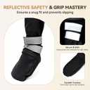Dog Suspender Boots for Large Dogs Waterproof & Non-Slip Dog Paw Protectors with Adjustable Straps & Reflective Strips, All-in-One Connected Dog Boots for Outdoor Walks, Snow, Rain, Hiking (XL)