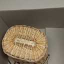 BESPORTBLE Wicker Bicycle Basket with Lid, Handmade Natural Rattan Bike Basket with Removable Shoulder Strap for Picnic Shopping Storage, 12.87 * 9.36 inch