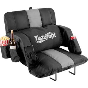 Wide Stadium Seats with Back Support for Bleachers, Extra Thick Padded Bleacher Seat with 6 Adjustable Backrest Positions, Lumbar Pillow & Cup Holder, Portable Stadium Chair for Sports Events
