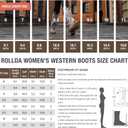 HISEA Rollda Cowboy Boots for Women Western Cowgirl Boots with Chunky Heel Ladies Snip Toe Mid-Calf Boots, 6