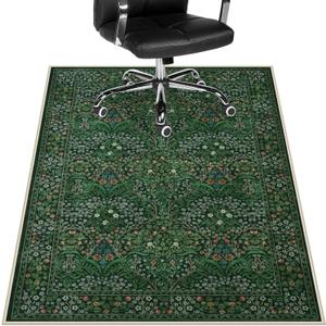 Anidaroel Home Office Chair Mat for Hardwood Floor, 36"x48" Desk Floor Mat for Hard Floors, Under Desk Rug for Rolling Chair, Antil-Sip Large Protector Mat for Office Chair, Easy to Roll (Dark Green)