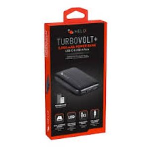 Helix Power Bank Turbovolt+ 5000mAh 3-Port Portable Battery 
