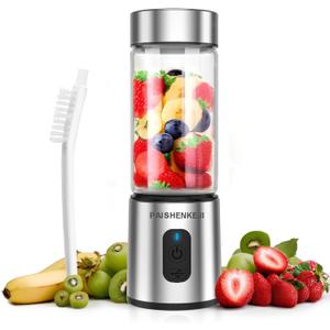 Glass Portable Blender Smoothies: Mini Personal Blender Shakes and Smoothies Small USB Rechargeable, Baby Food Travel Beach Office Sports Kitchen Gym Use