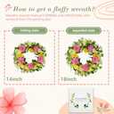 YNYLCHMX 18" Spring Summer Wreaths for Front Door, Artificial Floral Wreath with Peony and Eucalyptus Leaves, Green Foliage Wreath for Wall Window Farmhouse Party Holiday Home Decor