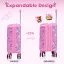 Rosamo Kid’s Luggage Set 6 Piece Suitcase Set 16’’ Hardside Luggage with Spinner Wheels Girls Boys Carry on Luggage Travel Rolling Luggage Airline Approved